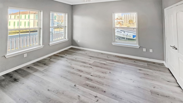 empty room featuring light hardwood / wood-style floors