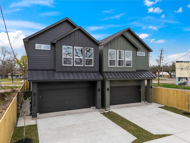 view of front of property featuring a garage