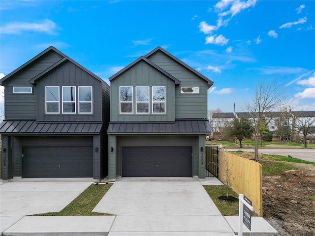 view of front of house with a garage