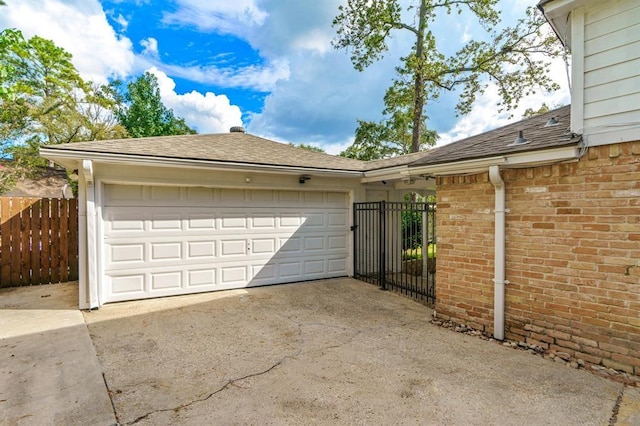 view of garage