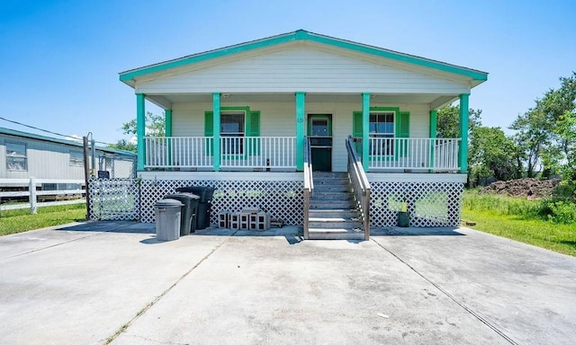 view of front of property with a porch