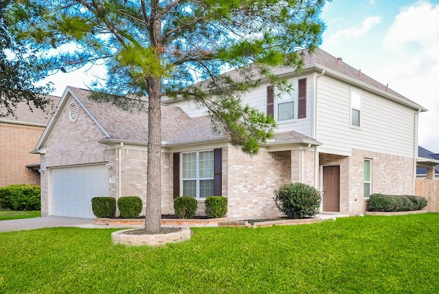 view of front of home featuring a front lawn