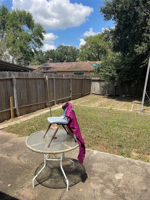 view of yard featuring a patio