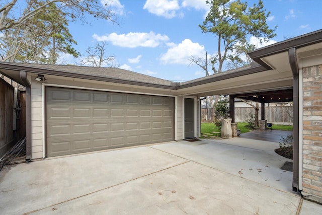 view of garage