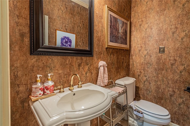 bathroom with sink and toilet