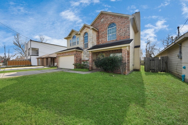 front of property with a garage and a front yard