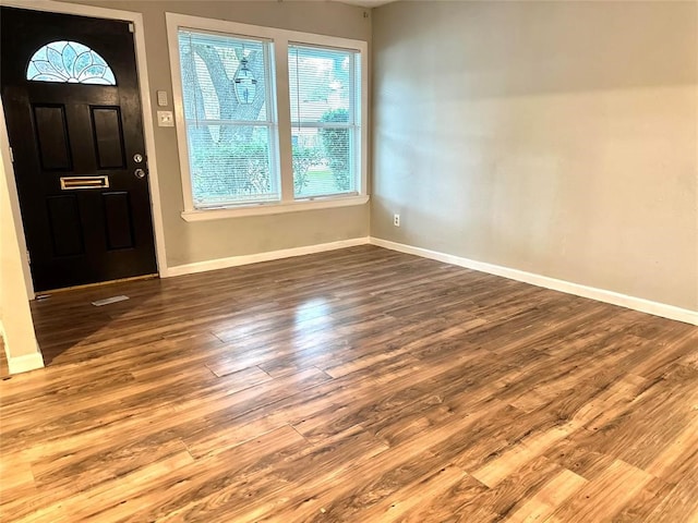 foyer entrance with hardwood / wood-style floors