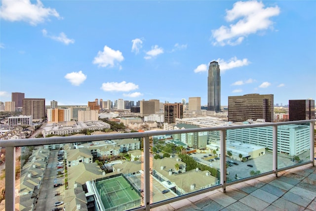 balcony featuring a view of city