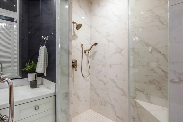 bathroom featuring walk in shower