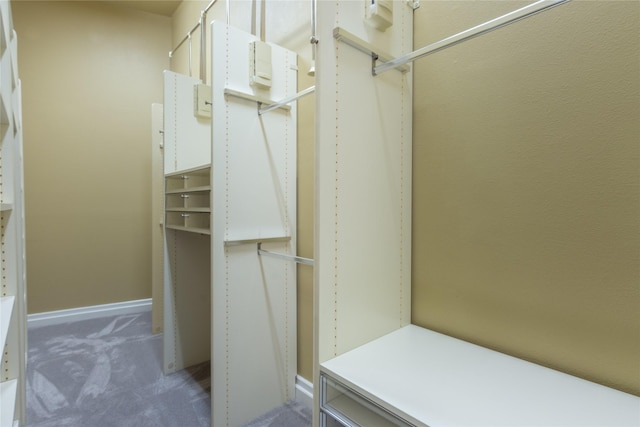 spacious closet with dark carpet