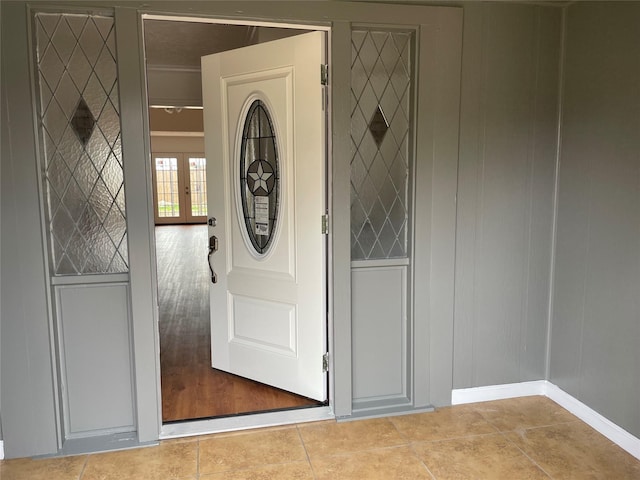 doorway to property with french doors