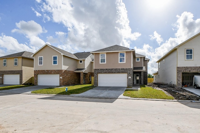 front of property with a garage