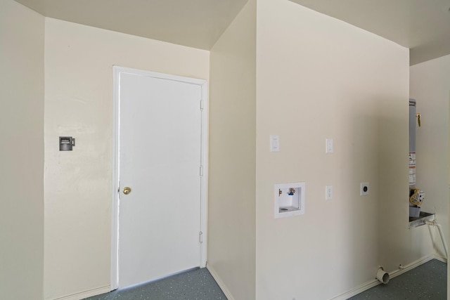 washroom with electric dryer hookup and washer hookup