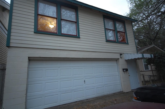 view of garage