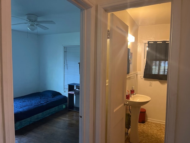 bedroom featuring dark hardwood / wood-style floors