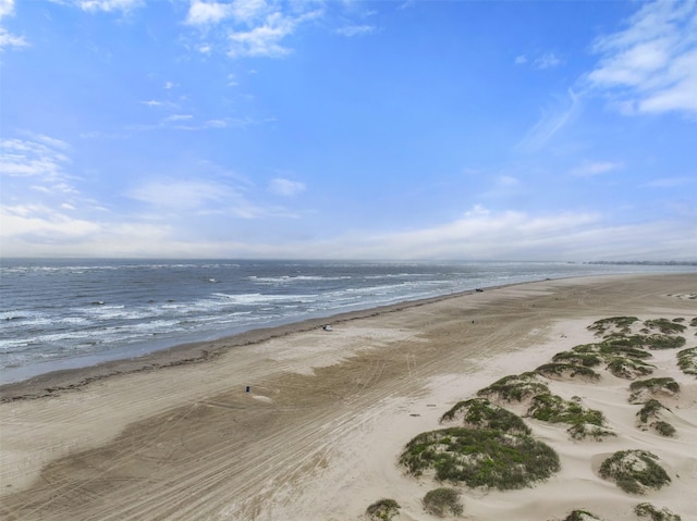 view of water feature featuring a view of the beach