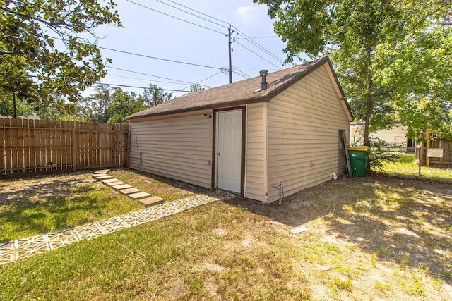 view of outdoor structure featuring fence