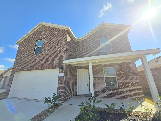 view of front facade with a garage