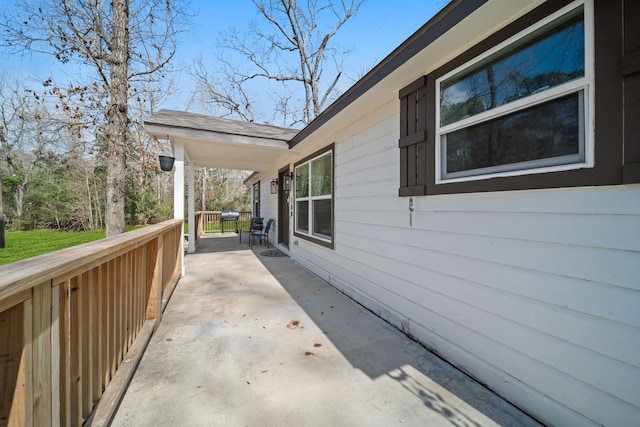 view of home's exterior with a patio area