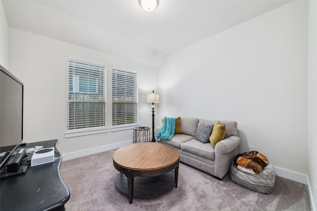 living room with carpet