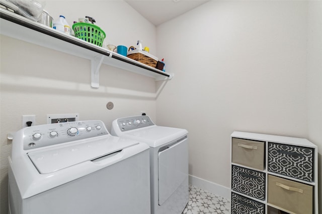 laundry area with washing machine and clothes dryer