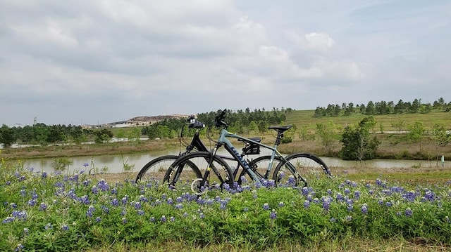 view of property's community with a water view