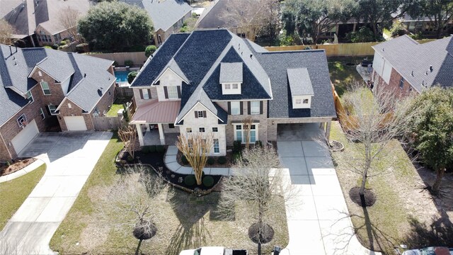 bird's eye view with a residential view