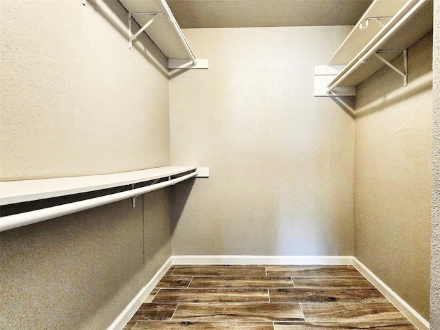 walk in closet featuring dark hardwood / wood-style floors