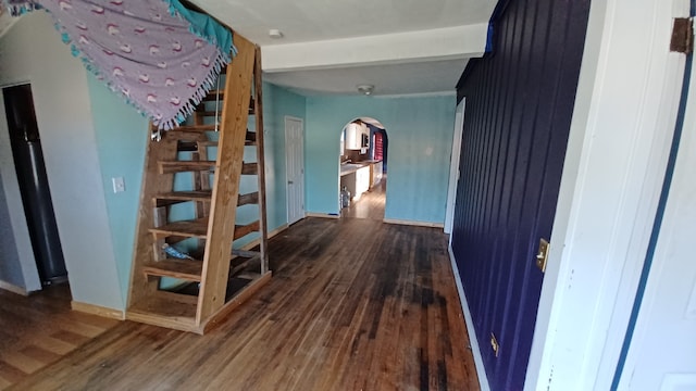 hall featuring dark hardwood / wood-style floors