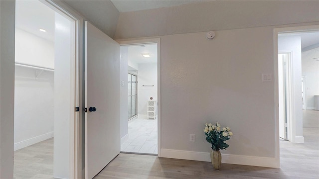 hall featuring light hardwood / wood-style floors