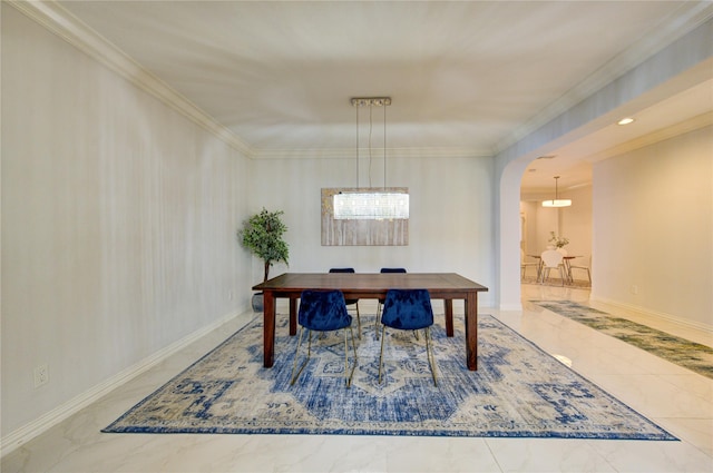 office area with crown molding