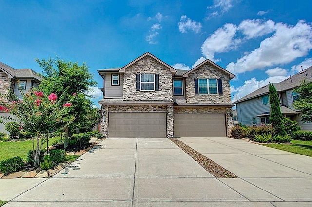 view of front of house with a garage