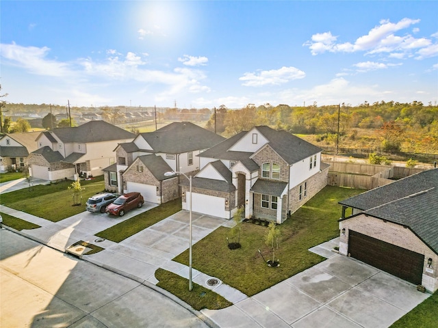 aerial view featuring a residential view