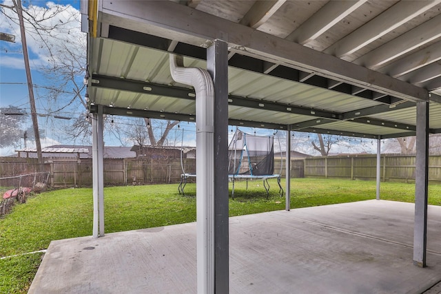 view of patio / terrace with a trampoline