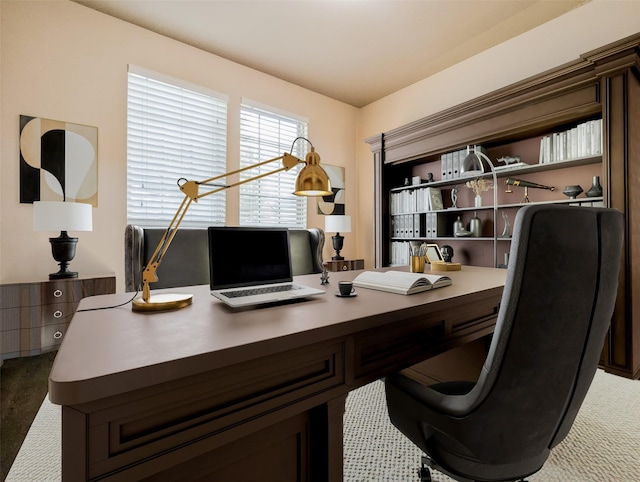 office area with carpet floors