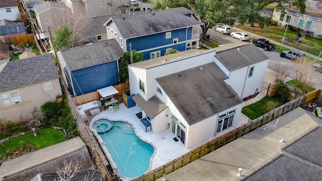 bird's eye view with a residential view