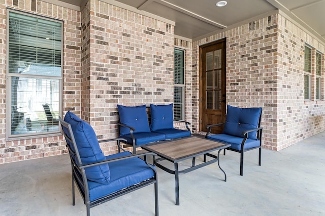 view of patio / terrace featuring an outdoor living space