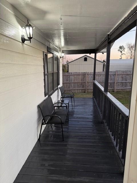 view of deck at dusk