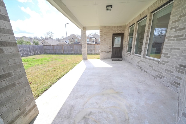 view of patio with a fenced backyard