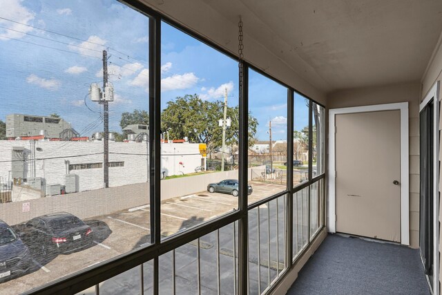 view of unfurnished sunroom