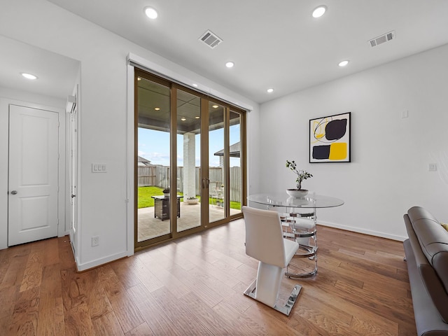 interior space featuring hardwood / wood-style flooring and french doors