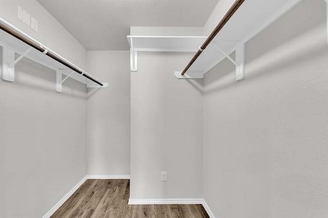 walk in closet featuring hardwood / wood-style floors