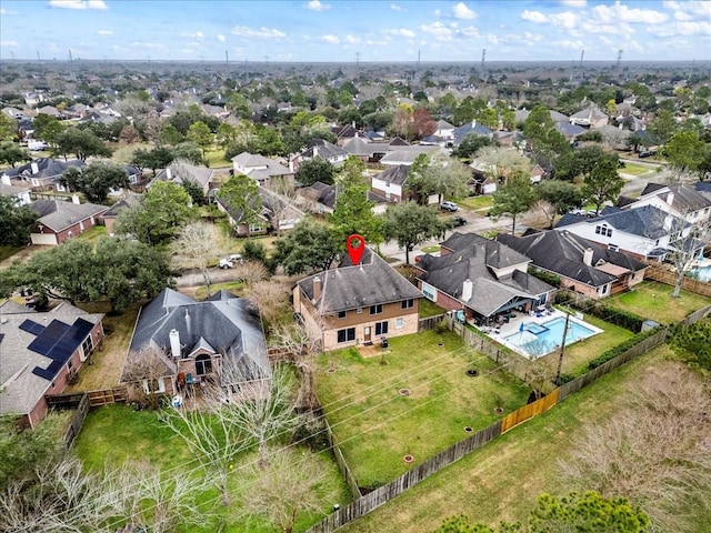 bird's eye view featuring a residential view