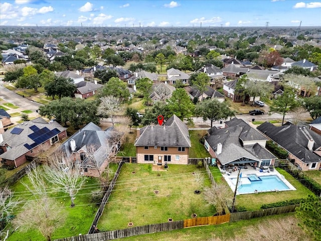 aerial view featuring a residential view