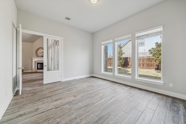 empty room featuring light wood-type flooring