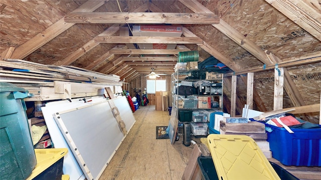 view of unfinished attic