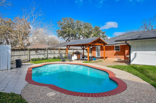 view of pool with a gazebo and a patio