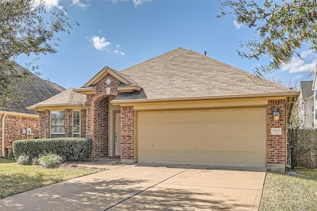 ranch-style home featuring a garage