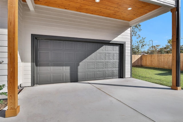 view of garage