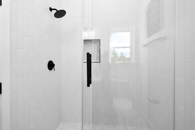 bathroom featuring walk in shower